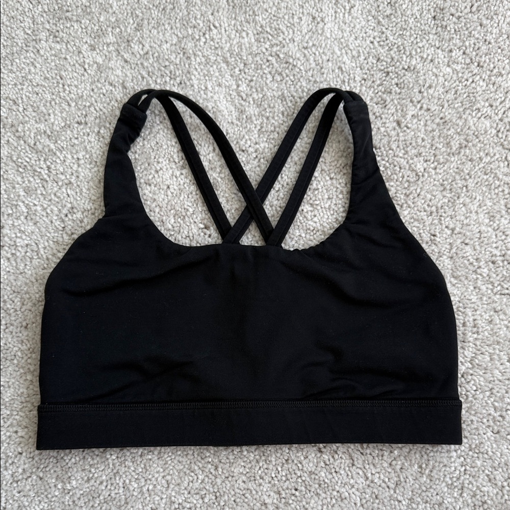 Lululemon Energy Black Adjustable Strappy Sports Bra Size 4